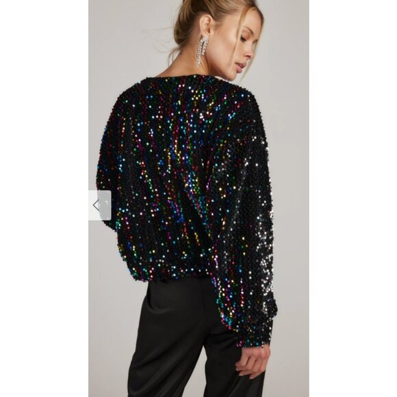 #287 12th Tribe Ozzy Multi Sequin Zip Up Jacket - Picture 2 of 6